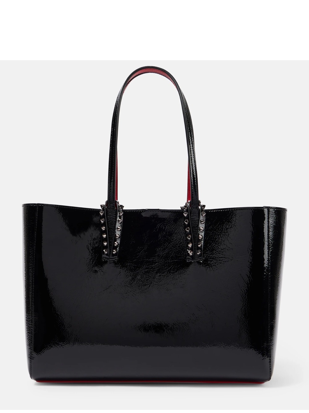 Christian Louboutin Black Patent Tote with Red Interior Trim - Picture 3 of 11